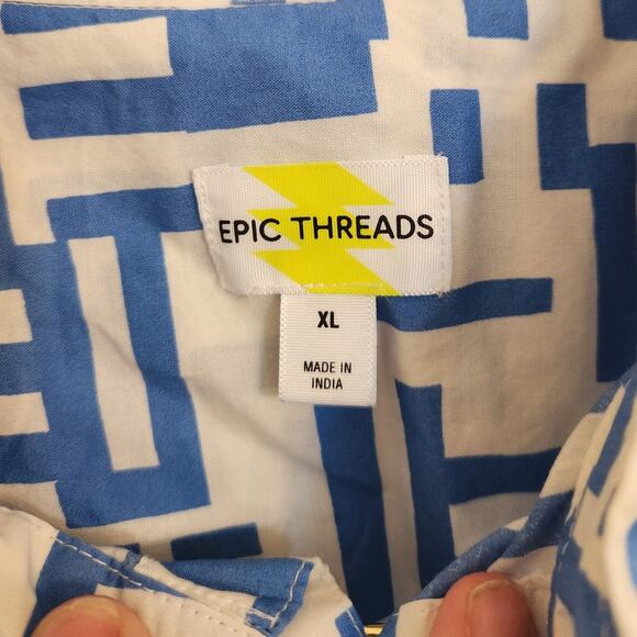 NWT Epic Threads Boy's 100% Cotton Button-Up Short Sleeve Shirt Vacation XL - Picture 4 of 6